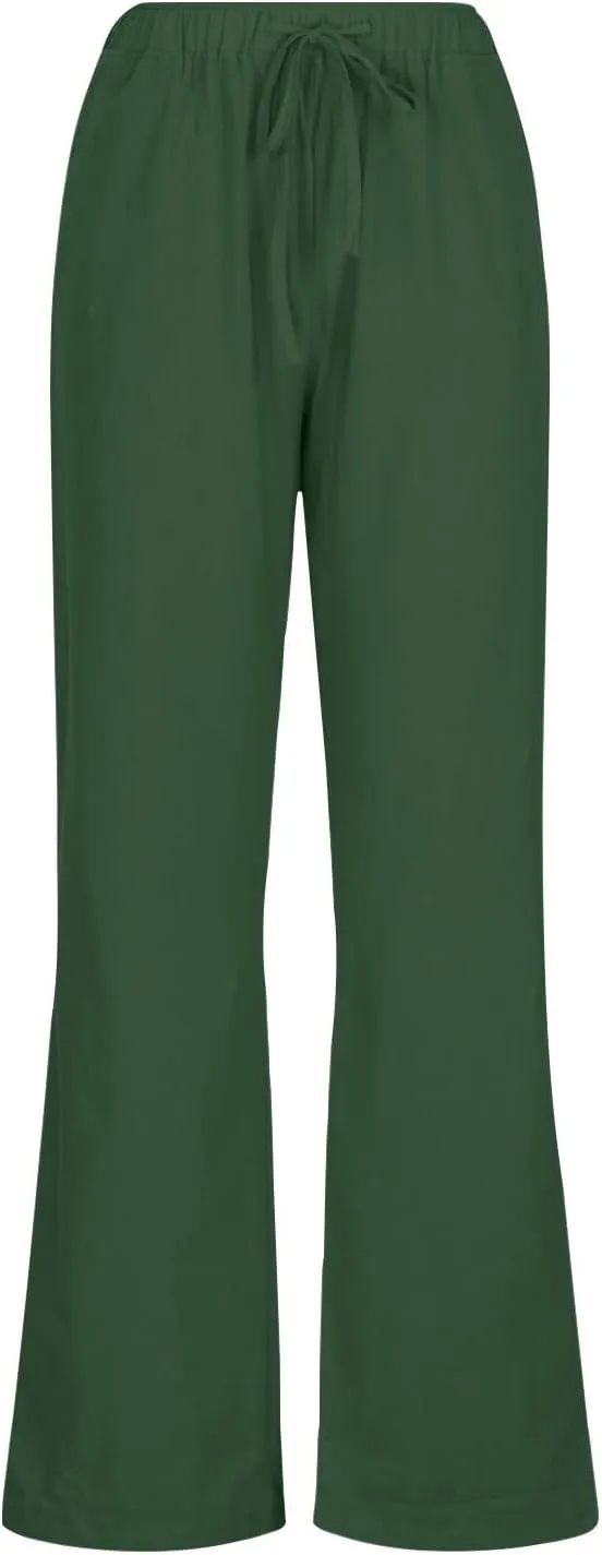 TARIENDY Wide Leg Casual Pants for Women Ladies Elastic Drawstring Cozy Outfits Casual Wide Leg Pants high Waisted Trousers