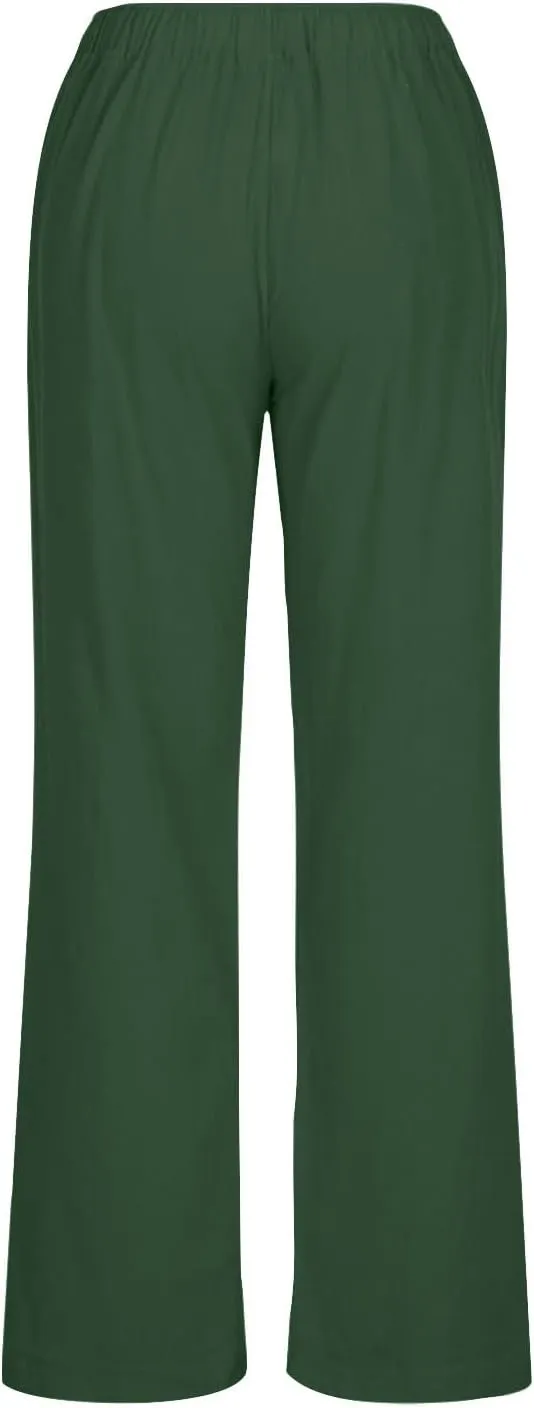 TARIENDY Wide Leg Casual Pants for Women Ladies Elastic Drawstring Cozy Outfits Casual Wide Leg Pants high Waisted Trousers