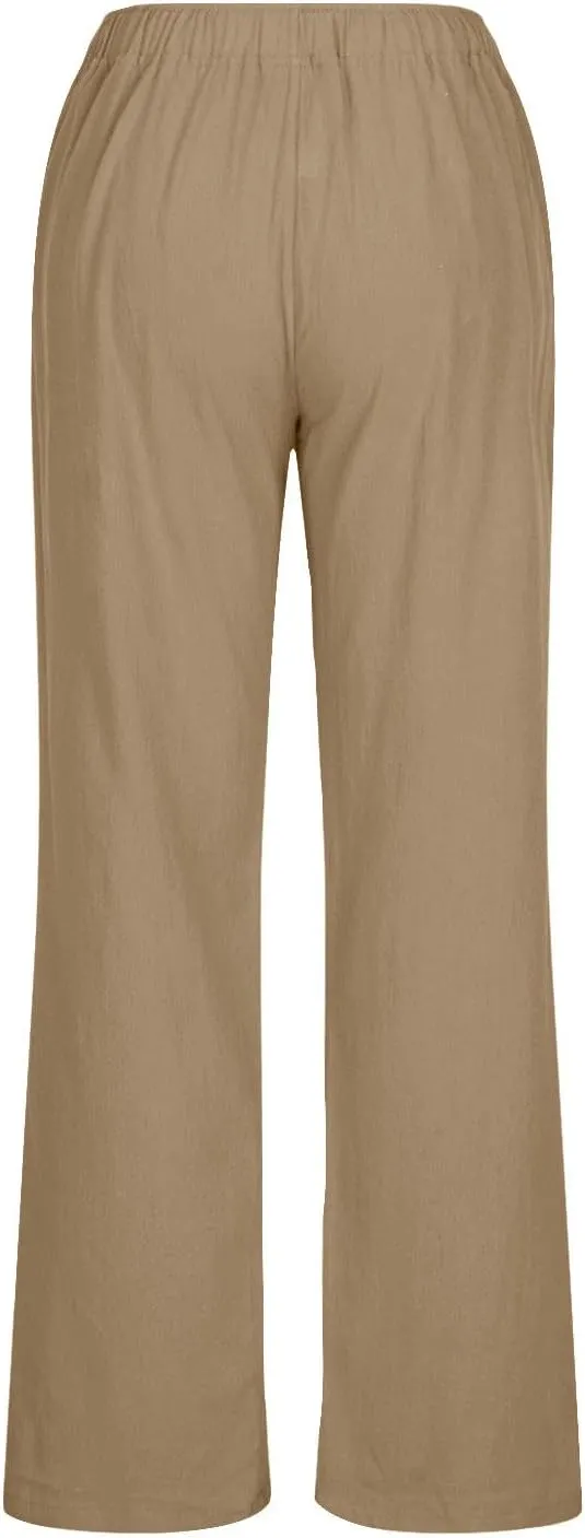 TARIENDY Wide Leg Casual Pants for Women Ladies Elastic Drawstring Cozy Outfits Casual Wide Leg Pants high Waisted Trousers