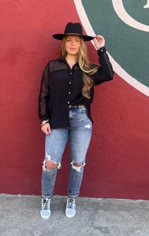 Tiffany mom fit acid wash Jeans