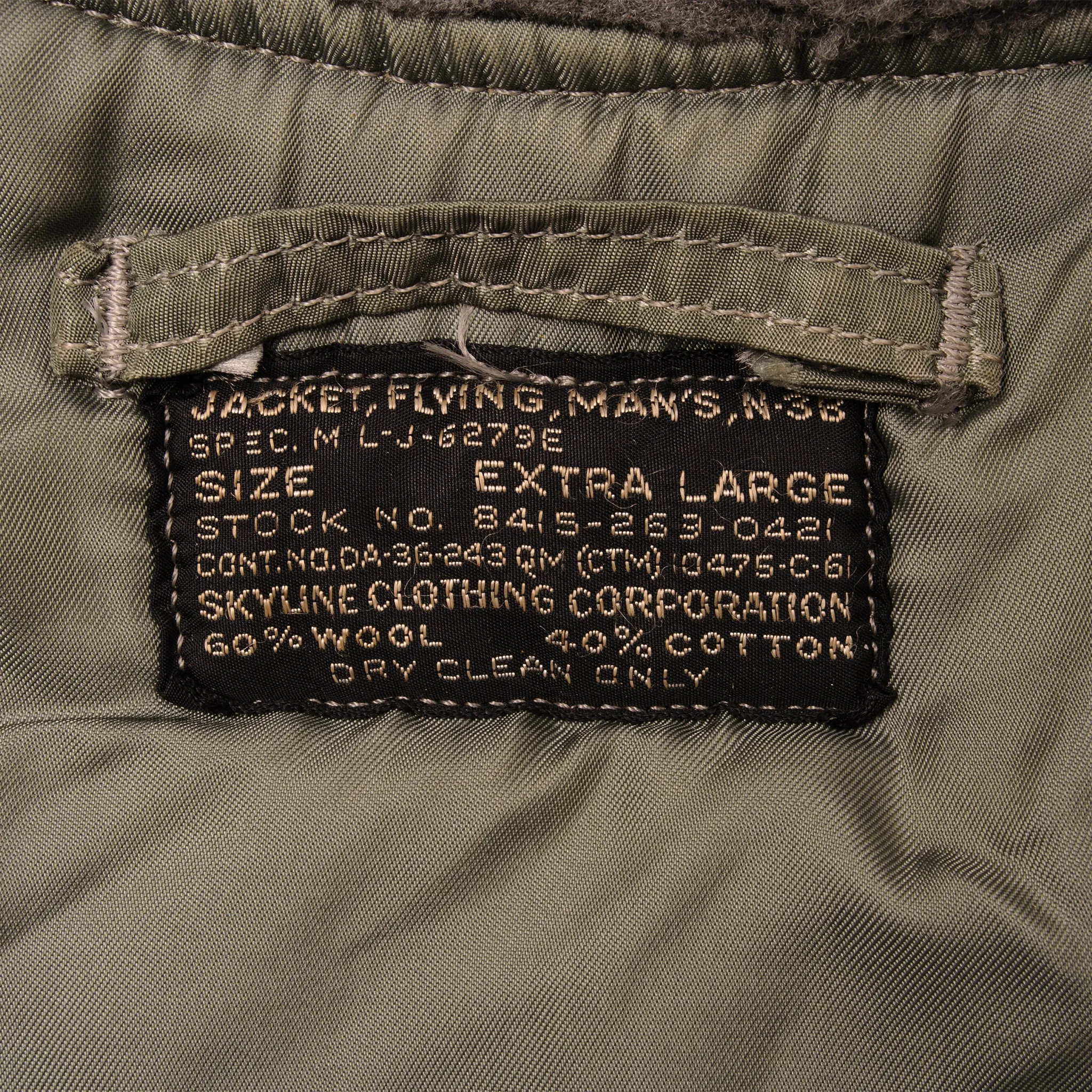 VINTAGE USAF N3B FLIGHT JACKET PARKA SNORKEL PATCH AIR FORCE 1961 SIZE XL