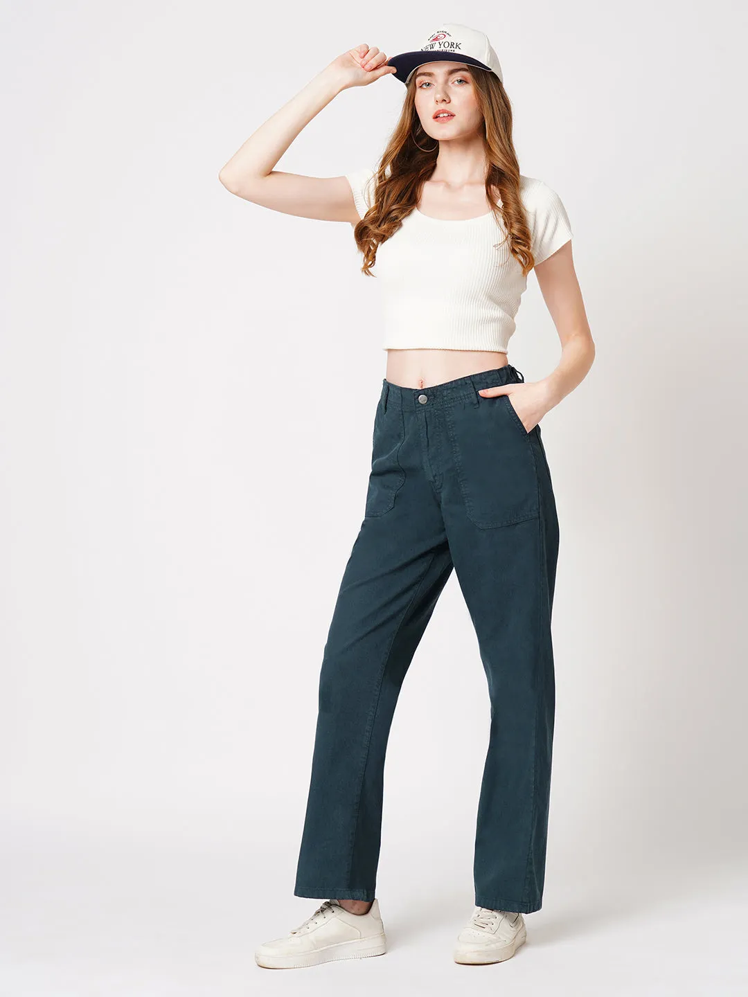 Women High-Rise Loose Straight Jeans