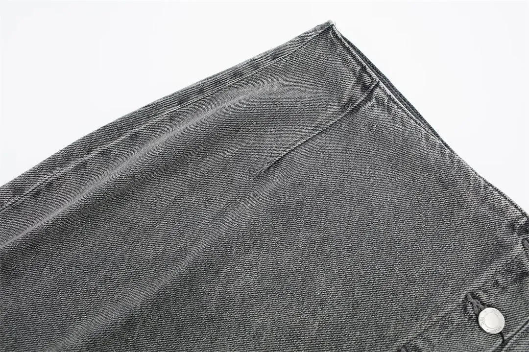 Women's High Waist Jeans Skirt Midi Women's Button Long Skirt