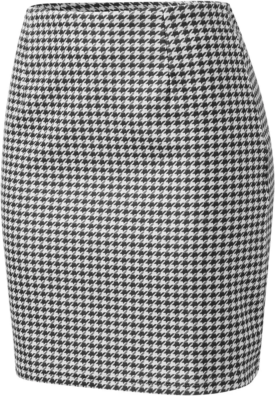 Women's Sexy and Fashionable High Waisted A Line Skirt Houndstooth Print Skirt Skirts with Slit