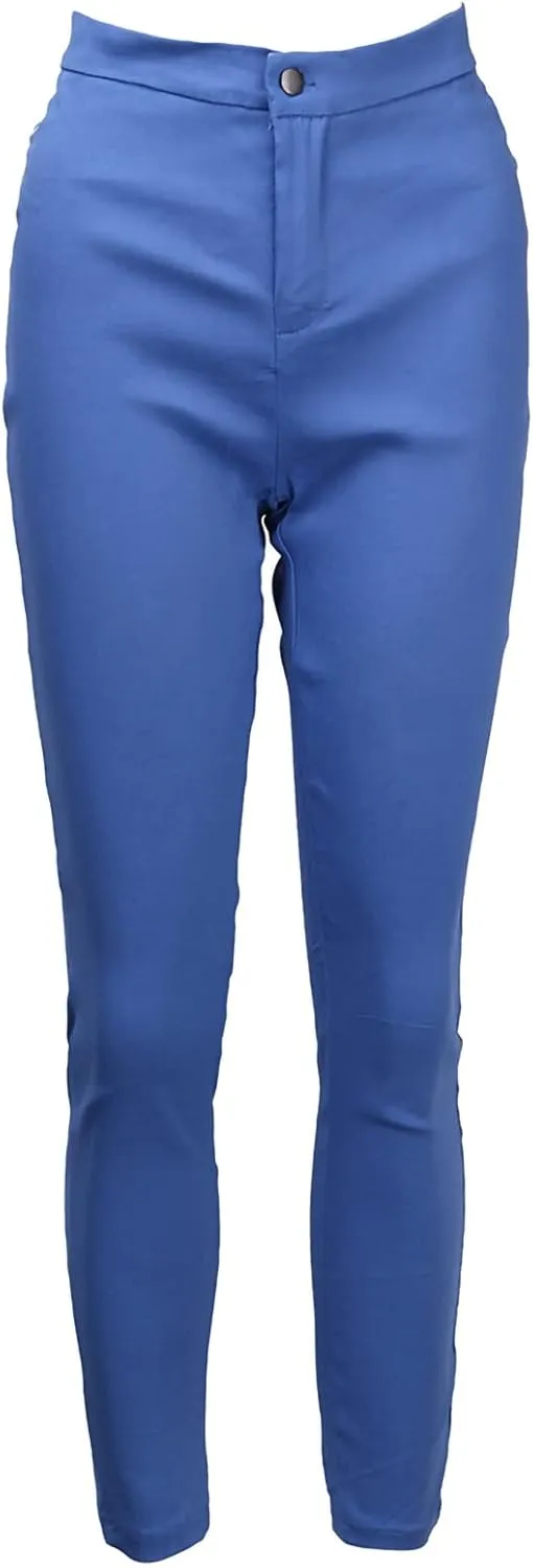 Women's Stretchy Skinny Pants High Waist Work Casual Leggings Pants Solid Color Tummy Control Pencil Trouser