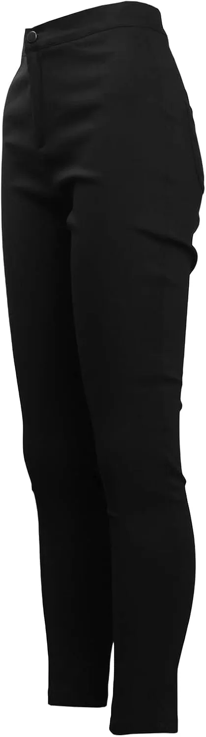 Women's Stretchy Skinny Pants High Waist Work Casual Leggings Pants Solid Color Tummy Control Pencil Trouser