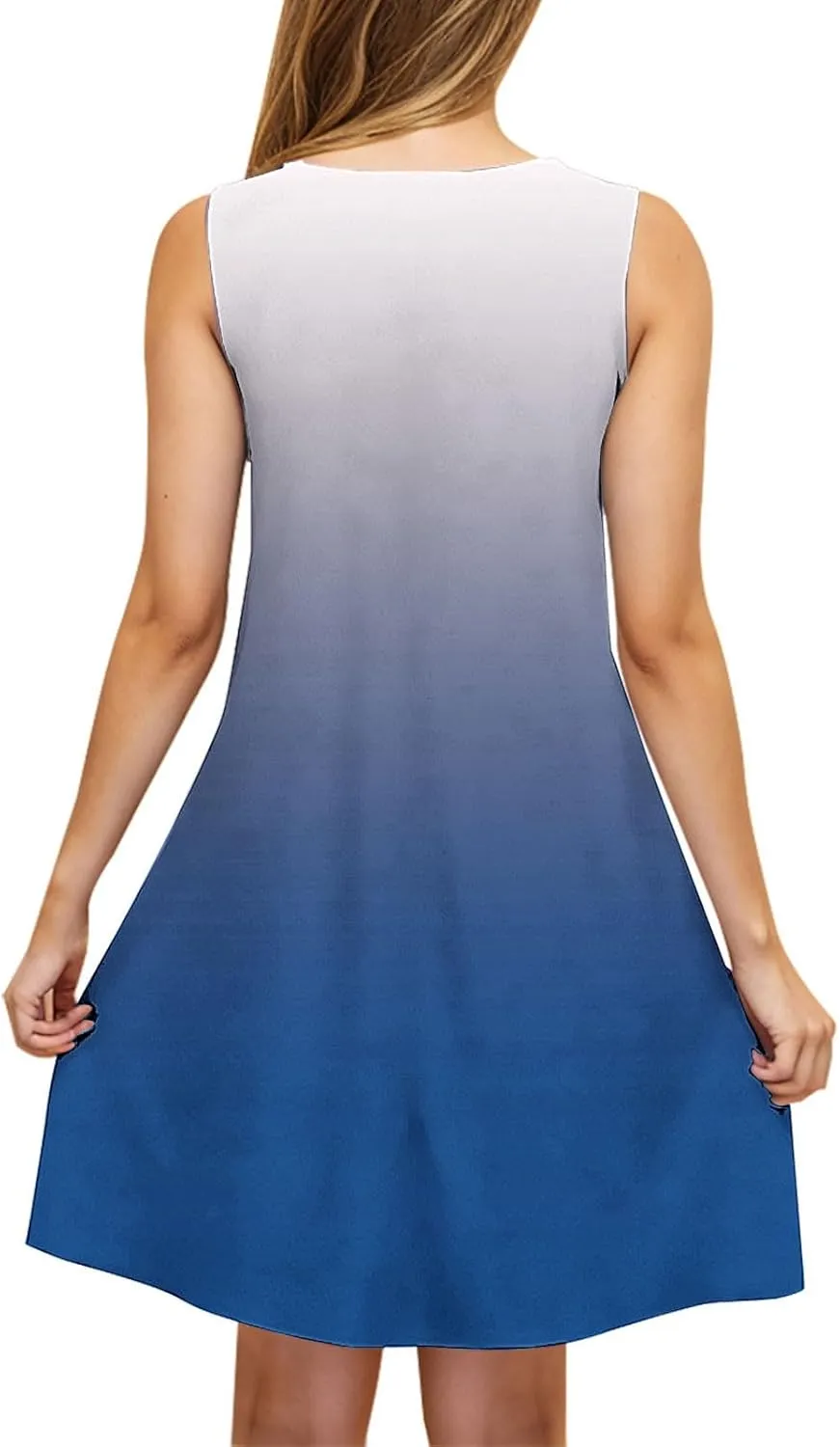 Womens Tiered Printed Dress 2025 Summer Sleeveless Adjustable Strap Beach Mini Dress with Pockets Casual Loose Dress