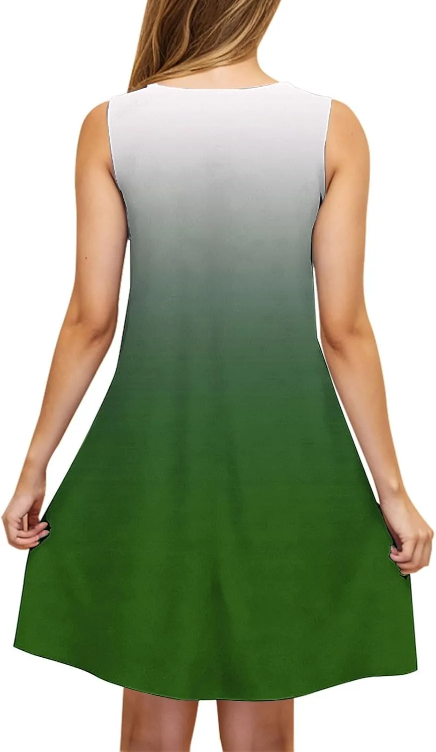 Womens Tiered Printed Dress 2025 Summer Sleeveless Adjustable Strap Beach Mini Dress with Pockets Casual Loose Dress
