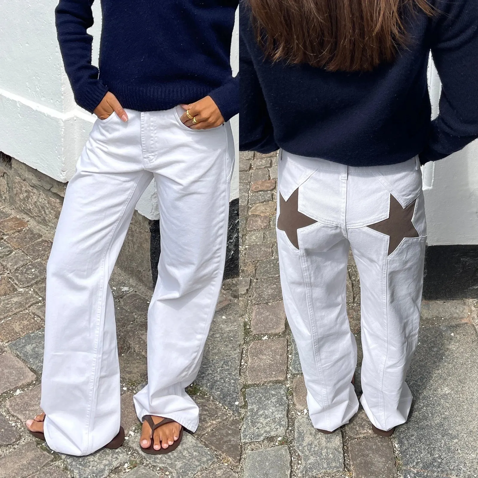 Y2K Star Print Vintage Denim  Loose Fit, Low-Waist Statement Jeans