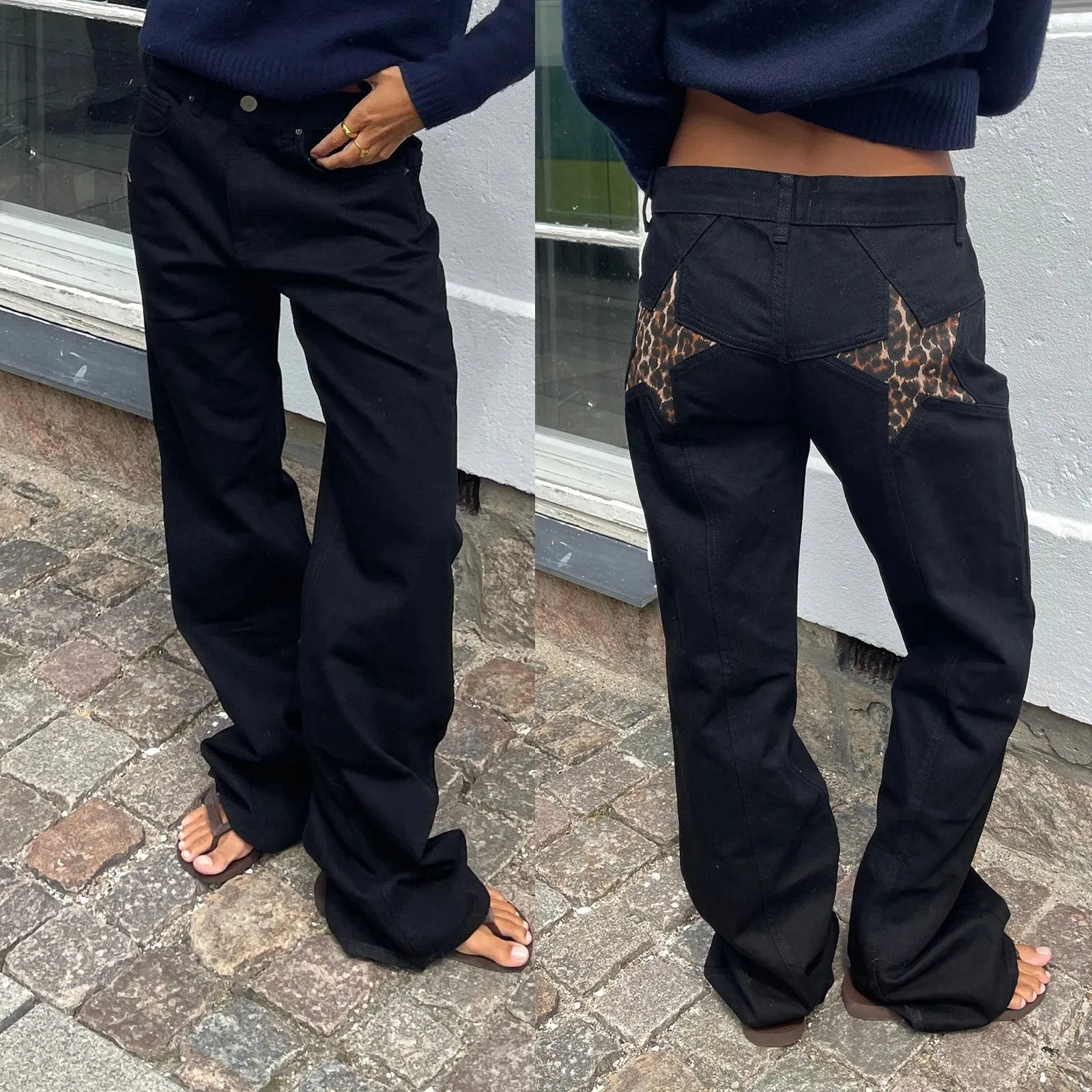 Y2K Star Print Vintage Denim  Loose Fit, Low-Waist Statement Jeans