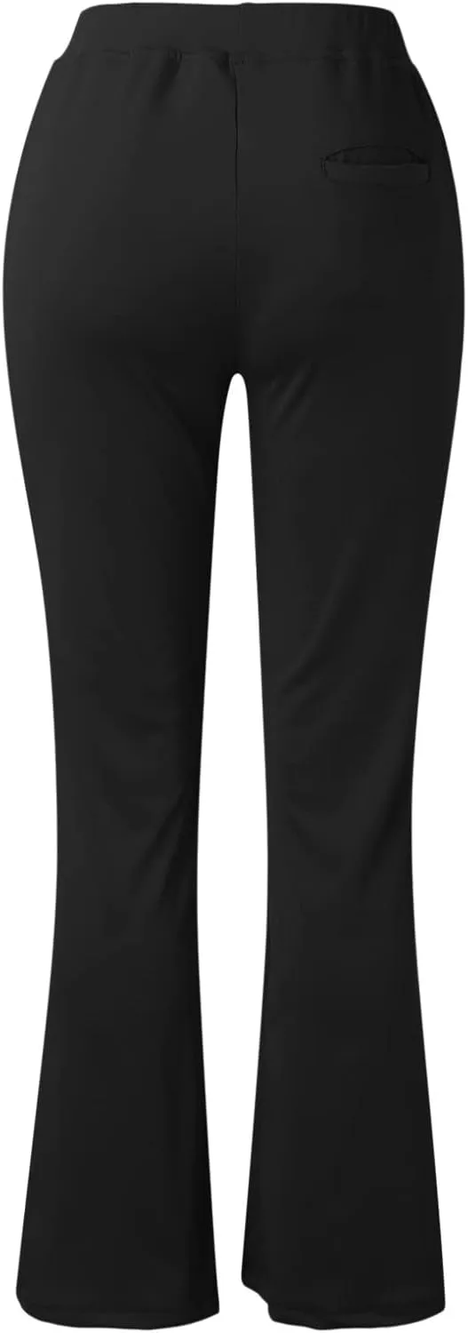 Yoga Pants Women Straight Leg Comfy High Waist Work Slacks Office Casual Stretchy Trousers Lounge Cozy Pull On Pant